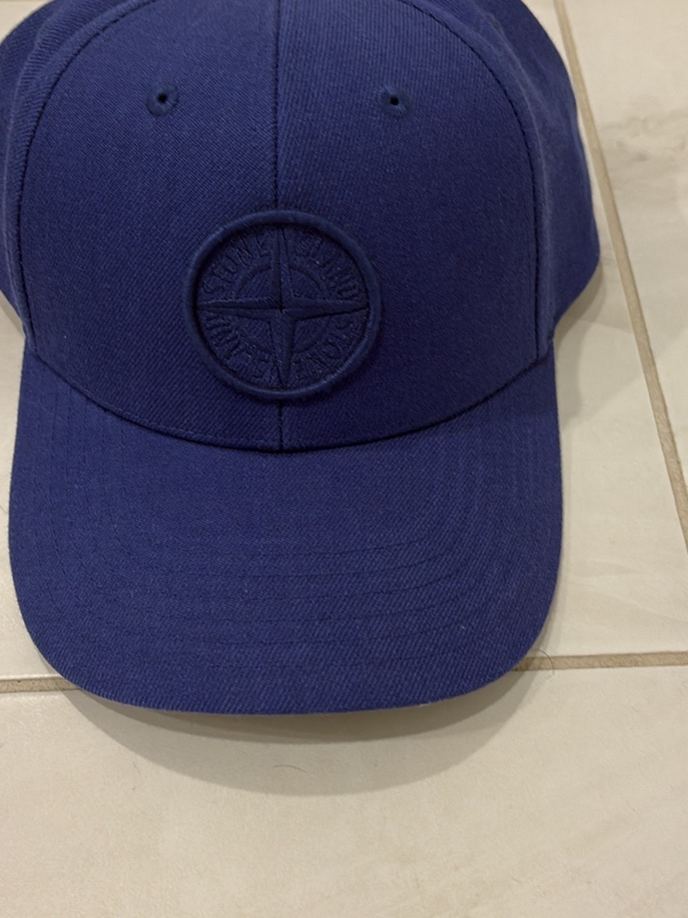 Stone Island Navy Blue Embroidered Compass Cap